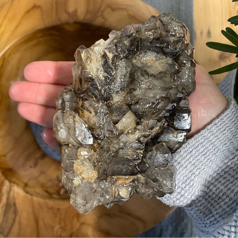 โจ CLEARANCE โจ large smoky elestial quartz double sided double terminated Brazil - Picture 3 of 9